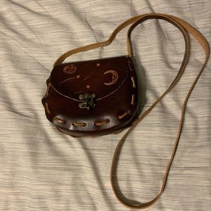 Handcrafted Sun and Moon Leather Bag